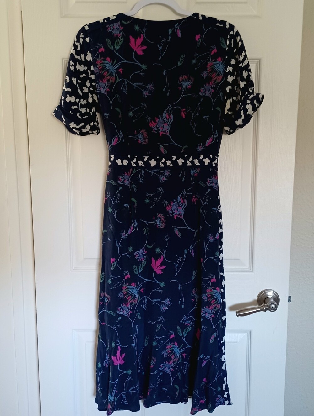 Tanya Taylor Luisa Wrap Dress Blue White Pink Floral Silk 4 - Picture 4 of 10